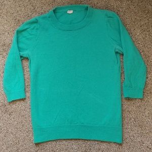 J. Crew jade green 3/4 length sweater